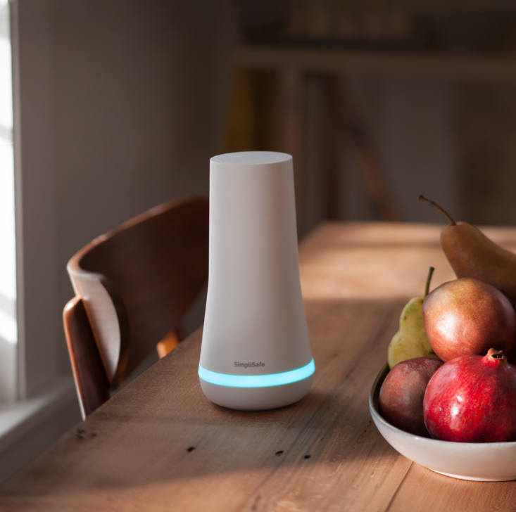 All SimpliSafe systems come with a base station (shown). The sensors and keypad communicate with the base station. If someone tries to break in, your base station alerts SimpliSafe’s monitoring center, then sounds a loud siren.