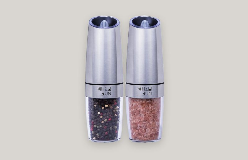 CHEW FUN Gravity Electric Salt and Pepper Grinder Set 